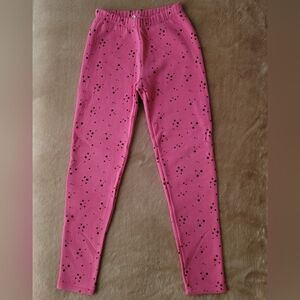 Gap Girl Pink & Black Star Pattern Lined Leggings Size XL (12-13)